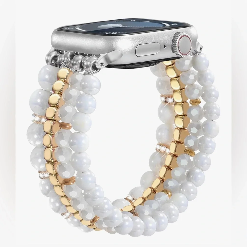 🌸NEW CAGOS Natural Stone Compatible w Apple Watch Band 38mm/40mm/41mm/42mm/44mm